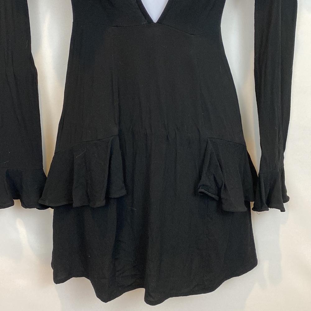 For Love and Lemons Claire Deep V mini dress size XS in black size XS - Picture 9 of 16